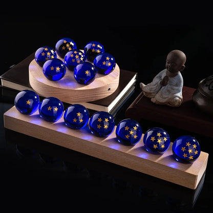 Dragoned Anime Seven Stars Crystal Ball Set LED Illuminated Wooden Base Night Lights Cartoon Balls Birthday Christmas Gift