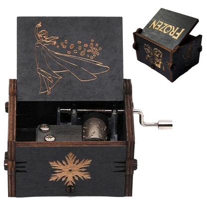 Wooden Black Attack on Titan Music Box Hand Cranked Home Decoration