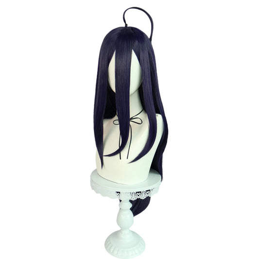Anime Overlord Cosplay Wigs Anime Albedo Black Puprle Long Straight Synthetic Hair Wigs for Adult Cos Halloween Christmas Party