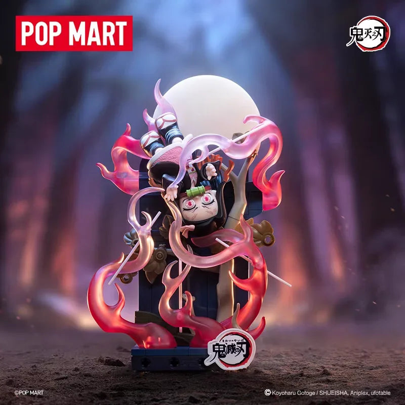 POP MART DEMON SLAYER Unwavering Resolve Arc Series Block Flgures Genuine Blind Box Doll Mystery Box Original Toys Gift