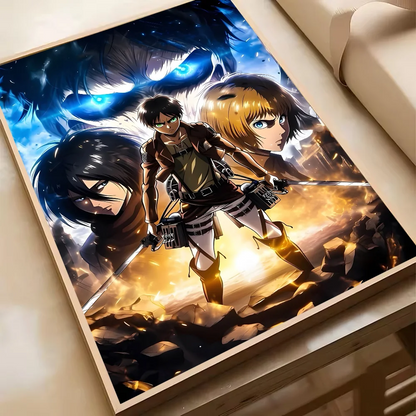 Attack On Titan Levil Ackerman Anime Poster HD Art Sticky Wall Waterproof Home Living Room Bedroom Bar Aesthetic Decoration