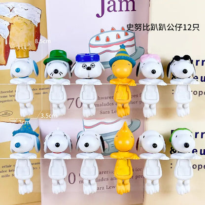 Cartoon Snoopy Angel Blind Box Desktop Computer Screen Ornament Cute Mini Series Figurines Dolls Christmas Birthday Toys Gifts