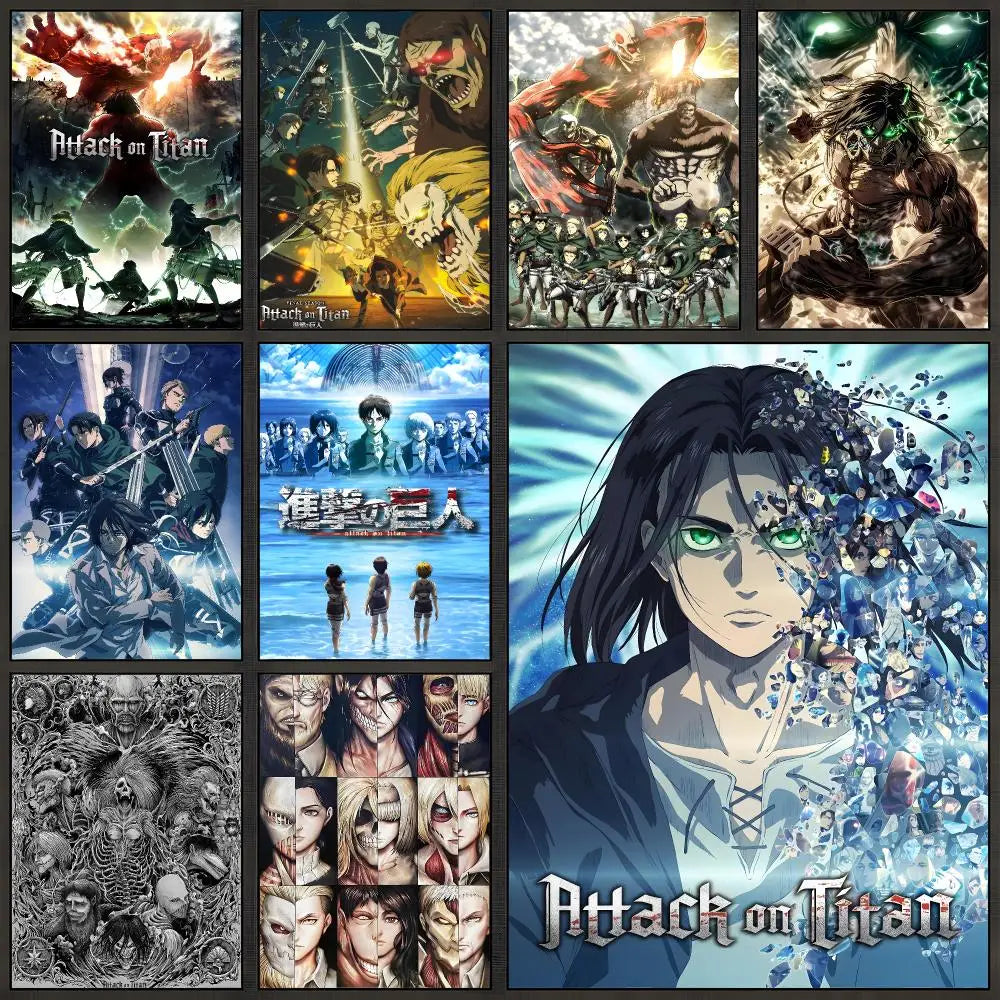Anime Attack On Titan Eren Yeager Poster Peel And Stick Wall Art PP Waterproof HD Bedroom Living Room Home Decor Gift