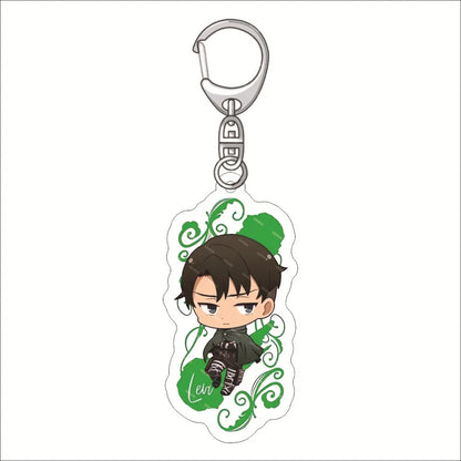 55MM Anime Attack on Titan‌ Acrylic Keychain Eren Jaeger Mikasa Ackerman Armin Arlert Connie Springer Figure Pendant Gifts