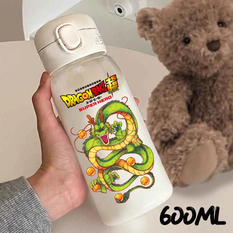 For Dragon Ball Straw Bottles 600ml Vegeta Goku Transparent Plastic Anti Drop Water Bottle Students Outdoor Capacity