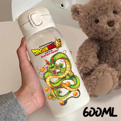 For Dragon Ball Straw Bottles 600ml Vegeta Goku Transparent Plastic Anti Drop Water Bottle Students Outdoor Capacity