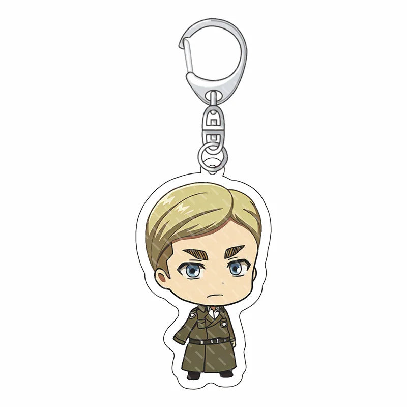 55MM Anime Attack on Titan‌ Acrylic Keychain Eren Jaeger Mikasa Ackerman Armin Arlert Connie Springer Figure Pendant Gifts