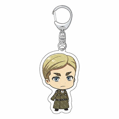 55MM Anime Attack on Titan‌ Acrylic Keychain Eren Jaeger Mikasa Ackerman Armin Arlert Connie Springer Figure Pendant Gifts