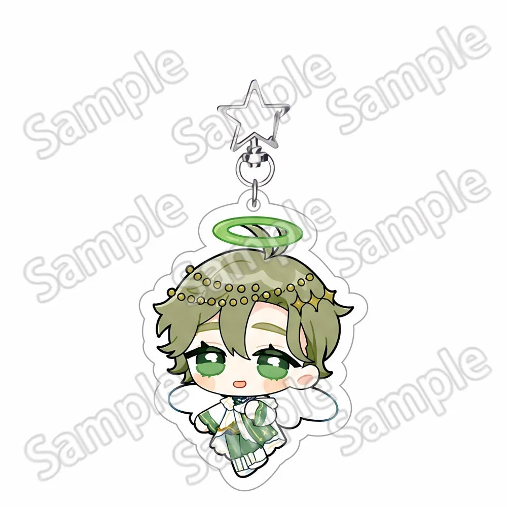 New Anime Game 6cm Nu: Carnival Keychain Stand Olivine Quincy Blade Acrylic Model Standing Sign Cake Topper Holder Desk Decor
