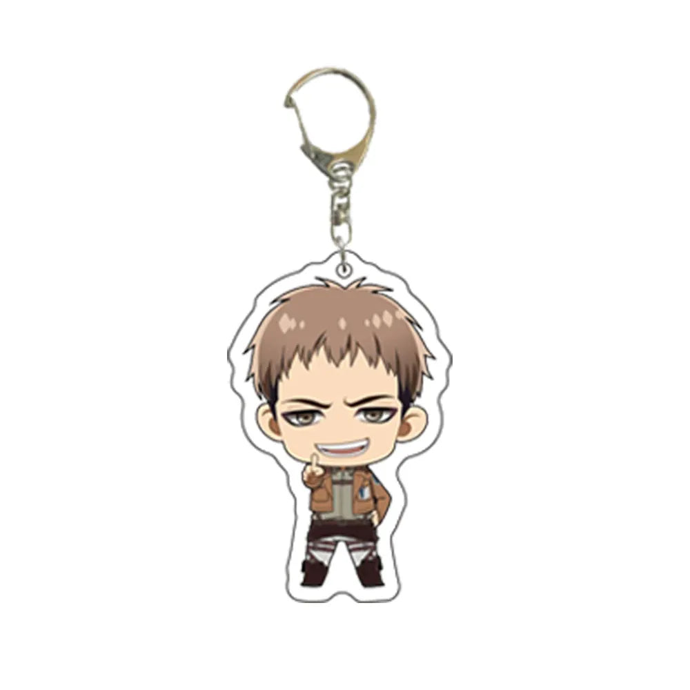 55MM Anime Attack on Titan Figure Eren Jaeger Mikasa Ackerman Armin Arlert Erwin Smith Levi Ackerman Acrylic Keychain Cute Gifts