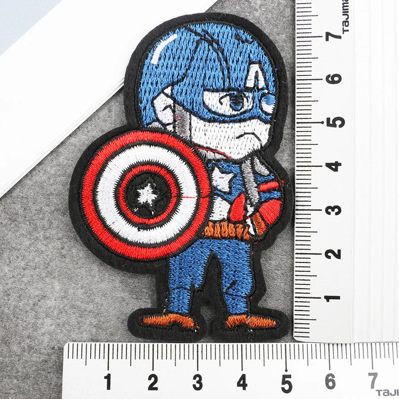 19Pcs Supes Iron On Patches Cartoon Avengers Embroidered Patch DIY Sew‑on Badge Applique For Clothing Jacket Backpack Hat Decor