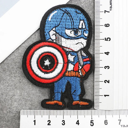19Pcs Supes Iron On Patches Cartoon Avengers Embroidered Patch DIY Sew‑on Badge Applique For Clothing Jacket Backpack Hat Decor