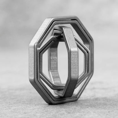 Real Titanium Alloy Key Rings Keychains Square Octagon Pendant  Buckle  Man Car Keychain for Male Creativity Gift Wholesale