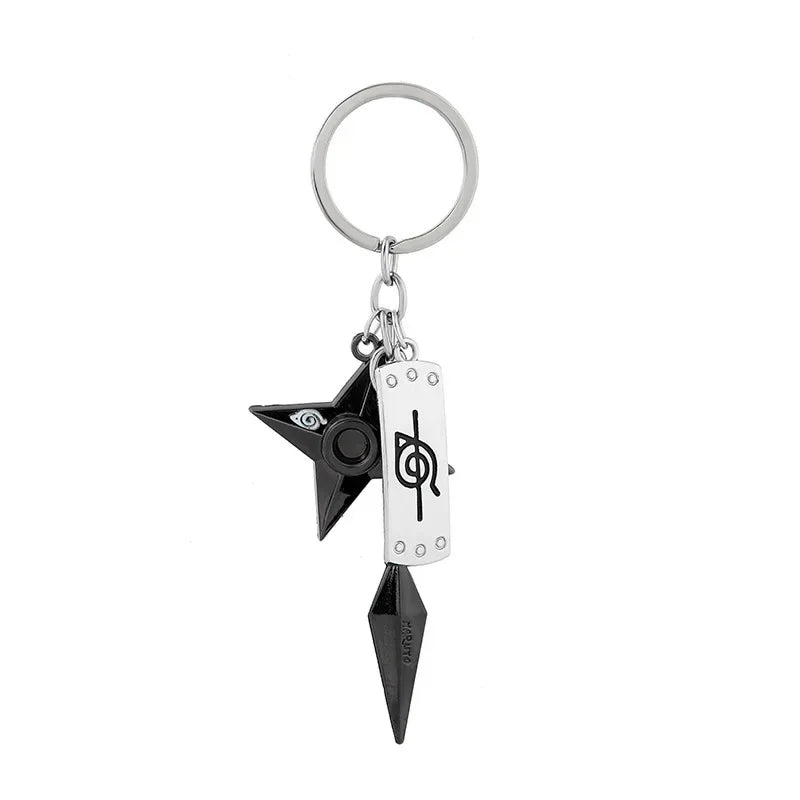 Hot Anime Konoha Necklace Akatsuki Red Cloud Pendant Uzumaki Anime Accessories Keychain Cosplay Akatsuki Itachi Cartoon Jewelry