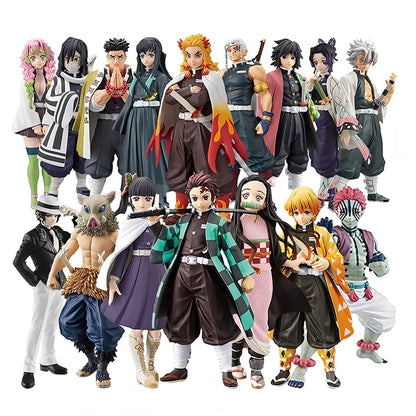 Anime Demon Slayer Kimetsu no Yaiba Figure Kamado Tanjirou Action Figure Agatsuma Zenitsu Nezuko Warrior PVC Model Toys