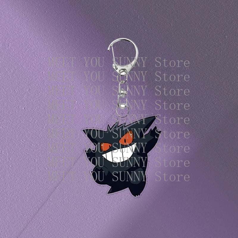 Anime Gengar Acrylic Keychain Pocket Monster Cartoon Kawaii Figure Creative Backpack Charm Pendant Toy Students Accessories Gift