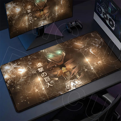 Attack on Titan Gaming Mouse Pad Anime Table Mat Large Computer Accessories Gamer Non-slip Keyboard Mause Office Laptops Desktop