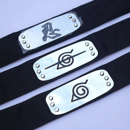 Anime Naruto Forehead Protector Baby Toys Cosplay Logo Plated Ninja Headband Akatsuki Kakashi Head Band Kids Birthday Gifts