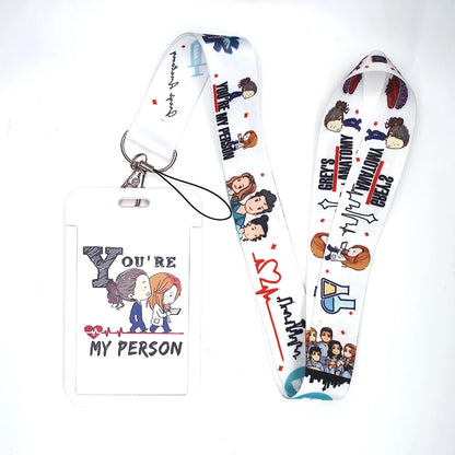 100 Styles Anatomy Credential Holder Keychains Neck Lanyard Pass Card Anime Credit Card Holder Keychain Straps Wholesale