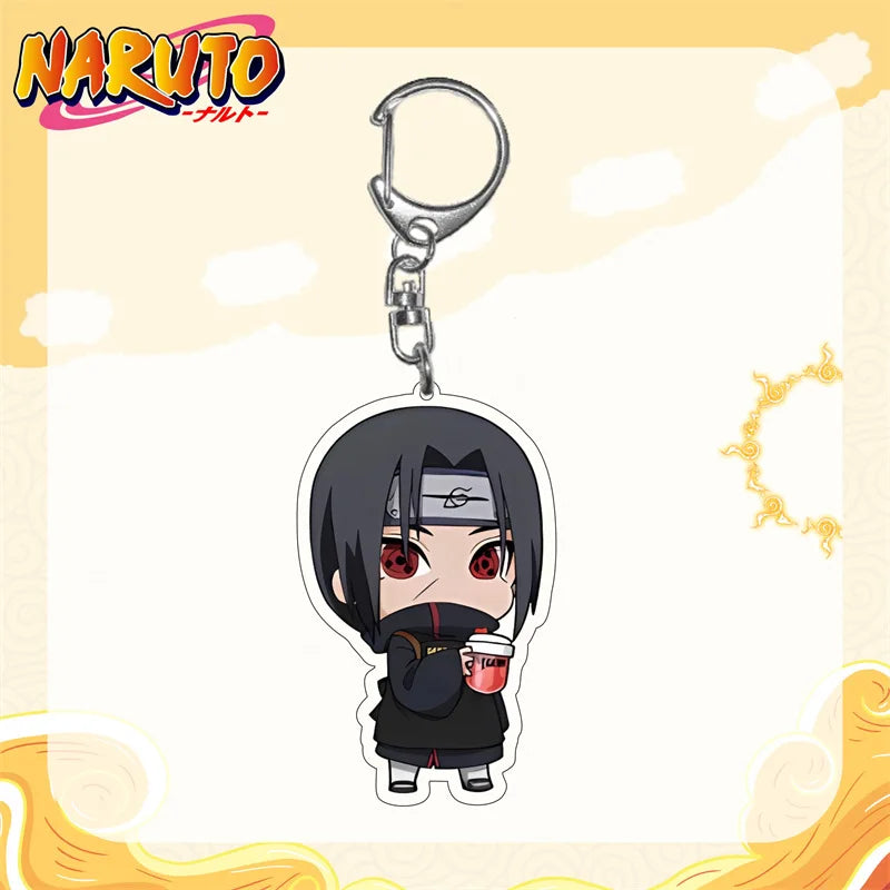Naruto Anime Akatsuki Uchiha Itachi Acrylic Keychain Fashion Key Ring Bag Charms Girl Pendant Jewelry Cute Creative Friends Gift