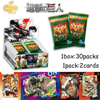 New YOUKA Attack on Titan Card Deluxe Edition Hot-blooded Battle Card Anime Character Collection Cards Toys Gifts