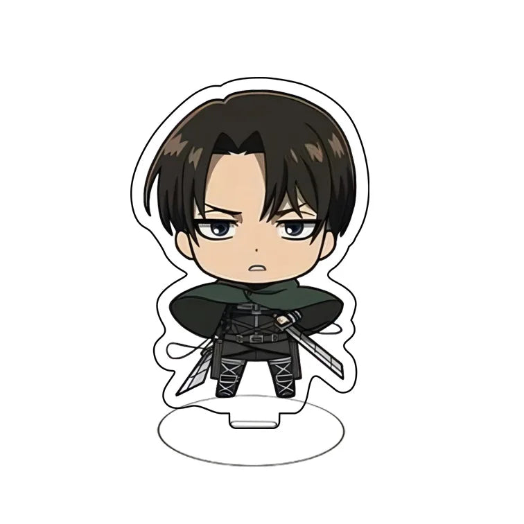 Attack On Titan Eren Yeager Mikasa Ackerman Armin Arlert Merchandise Acrylic Mini Figure Display Stand Model Plate Keychain