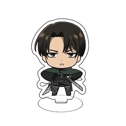 Attack On Titan Eren Yeager Mikasa Ackerman Armin Arlert Merchandise Acrylic Mini Figure Display Stand Model Plate Keychain