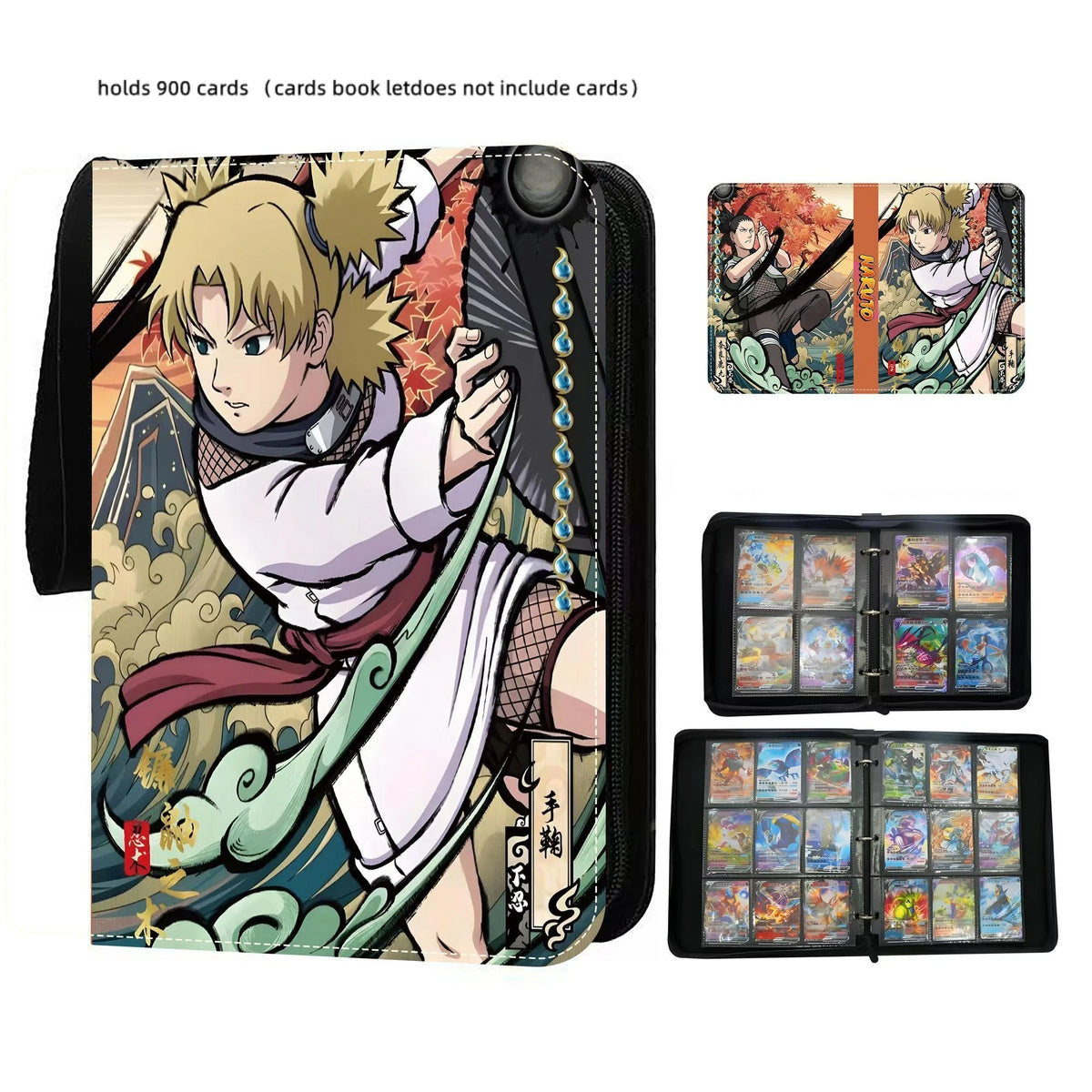 Anime NARUTO 400pcs/900pcs Card Album Book Collection Card Zipper Game Cards Sasuke Sakura Kakashi Binder Holder kids toy Gift