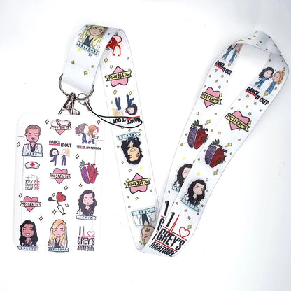 100 Styles Anatomy Credential Holder Keychains Neck Lanyard Pass Card Anime Credit Card Holder Keychain Straps Wholesale