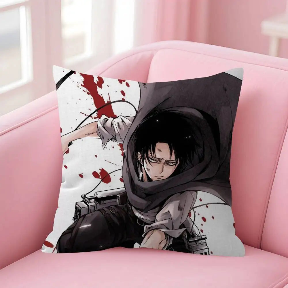 Anime Attack on Titan Levi Ackerman   Cushion Cover Car Throw Pillow Case For Sofa Car Christmas Gift