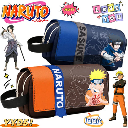 NARUTO Uzumaki Naruto Uchiha Sasuke Uchiha Itachi Anime Merchandise Pencil Case Cartoon Creative Large-Capacity Stationery Bag