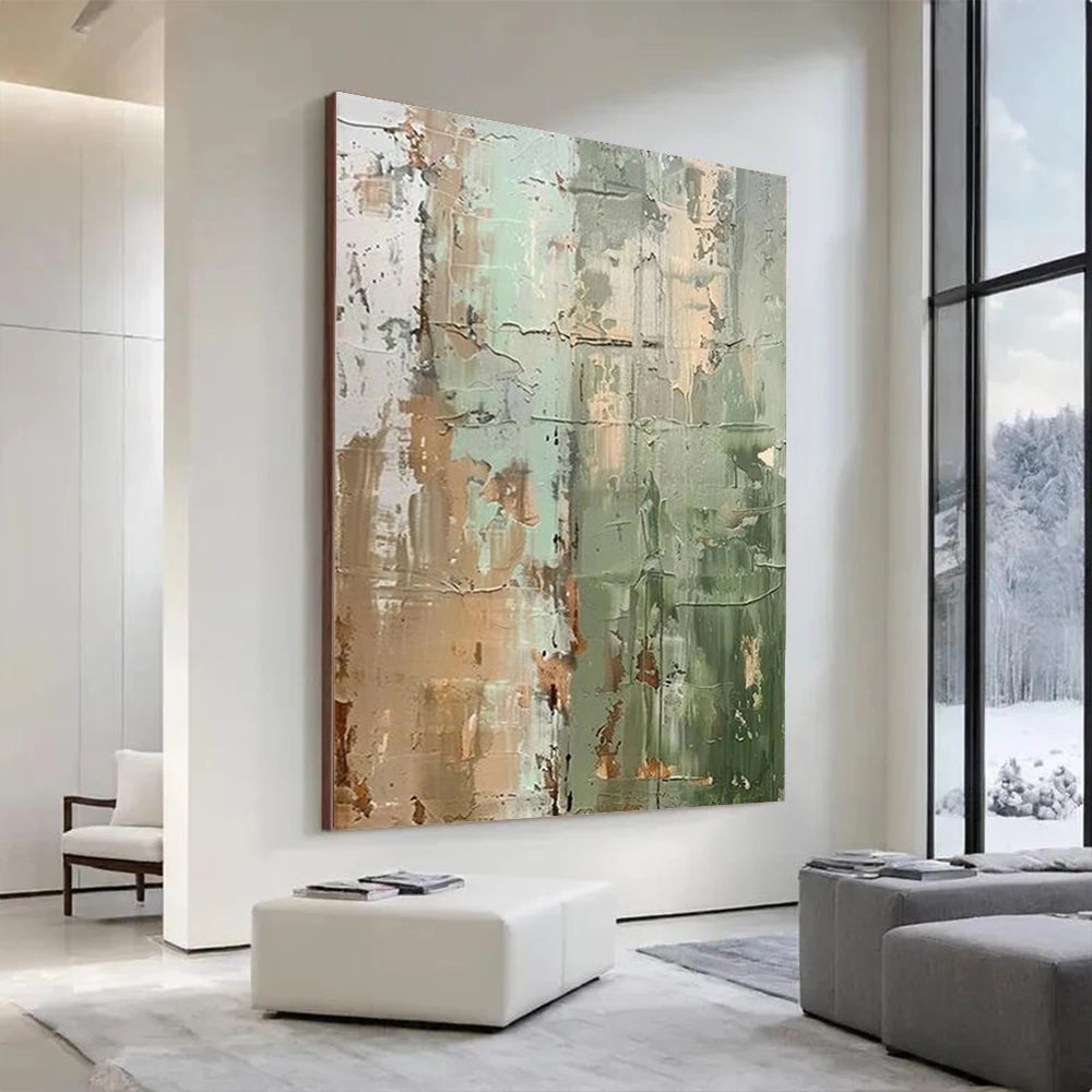 Large Picture Abstract Oil Painting on Canvas - Handmade Art Knife Drawing Wall Images for Home Living Room Decor Mural Artwork