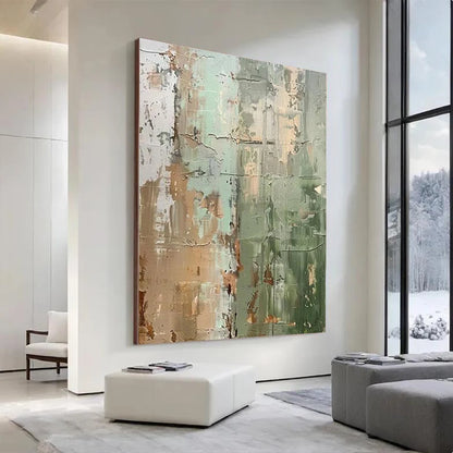 Large Picture Abstract Oil Painting on Canvas - Handmade Art Knife Drawing Wall Images for Home Living Room Decor Mural Artwork