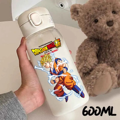 For Dragon Ball Straw Bottles 600ml Vegeta Goku Transparent Plastic Anti Drop Water Bottle Students Outdoor Capacity