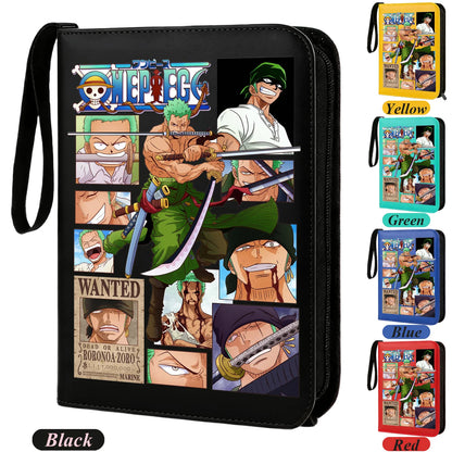400pcs Anime ONE PIECE Zipper Card Album Book Collection Card Storage Folder Hold Zoro Luffy Game Cards Binder Holder Protector