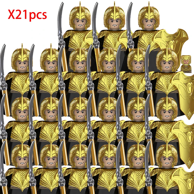 Lord Rings Elves Orcs Army Dwarf Rohan Mini Action Toy Figures Building Blocks Assembly Toys for Kids Birthday Gift