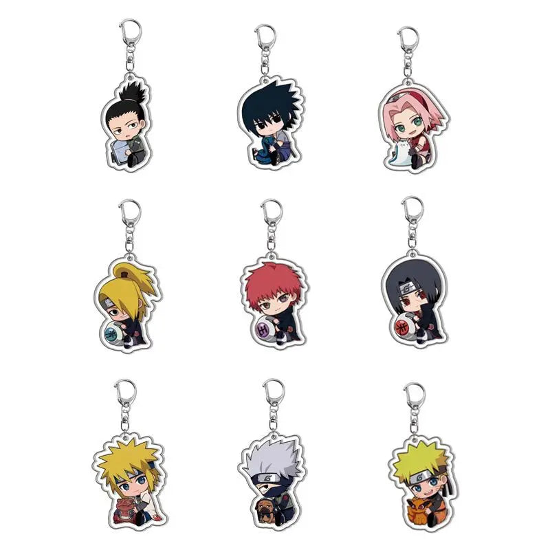 Naruto Shippuden Anime Acrylic Backpack Keychain Pendant Cosplay Accessory Uzumaki Naruto Figure Collectible Gift for Fans
