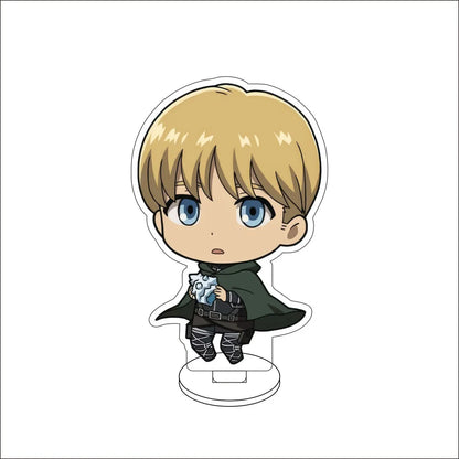 10CM Anime ‌Attack on Titan Cos Eren Jaeger Mikasa Ackerman Levi Ackerman Hanji Zoe Figure Acrylic Stand Cute Ornaments Gifts