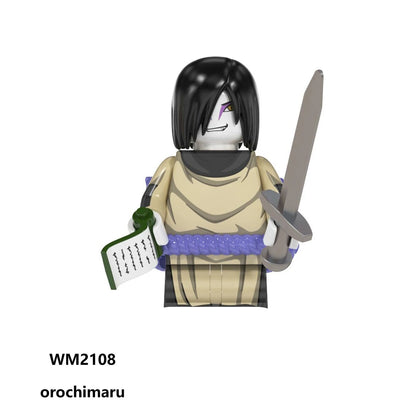 Naruto Sasuke Itachi Kakashi Jiraiya Tsunade Obito Indora Uchiha Anime Mini Man Blocks Figure WM6155 WM6154 WM6153 Collectible