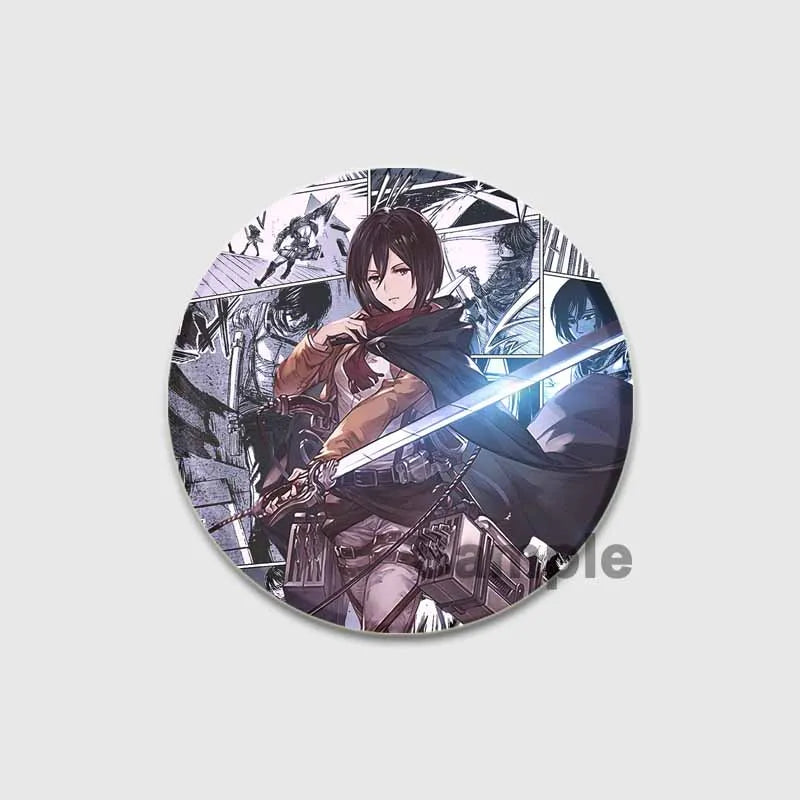 Attack on Titan Anime Brooches Erwin Eren Levi Lapel Pins Cartoon Cosplay Badge Gifts Accessories Backpack Clothes Decor Jewelry