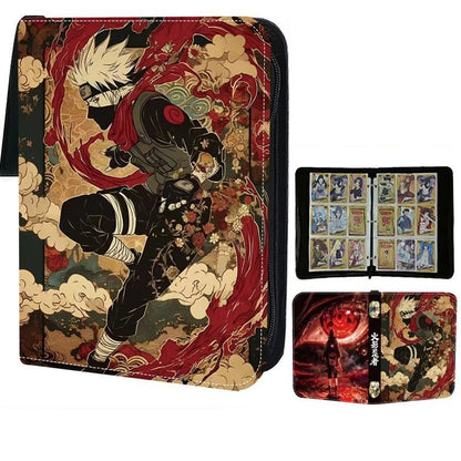 Naruto Card Binder 4/9 Pocket Trading Card Holder Anime Card Binder with 50 Inner Pages Zipper Holder Up To 900 Cards