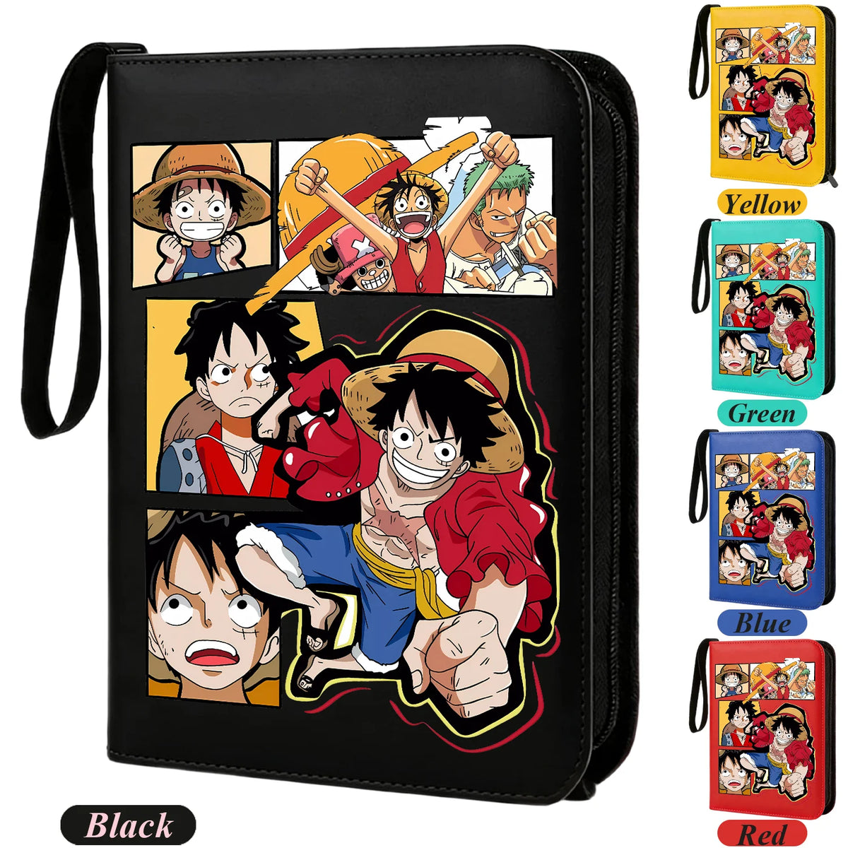 400pcs Anime ONE PIECE Zipper Card Album Book Collection Card Storage Folder Hold Zoro Luffy Game Cards Binder Holder Protector