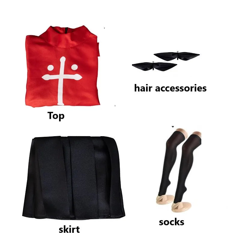 Anime Game Fate Stay Night Tohsaka Rin Cosplay Costume Wig