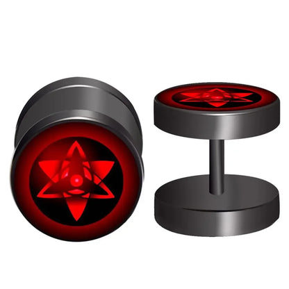 Anime Uzumaki Naruto Figures Earrings Accessories Uchiha Itachi Sharingan Cosplay Party Studs Earrings Toys for Women Girl Gift