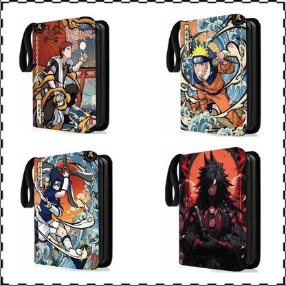 NARUTO Cards Binder 4/9 Pocket Trading Card Holder Collector Anime Card Album with 50 inner Pages Zipper Holder Up to 900 Cards
