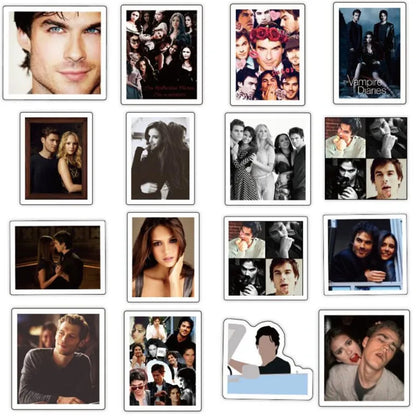 50PCS Horror Vampire Diaries American TV Series Graffiti Laptop Luggage Skateboard Guitar Waterproof Stickers