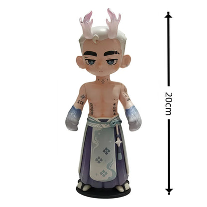 Toos Deer Head Boy Figure Muscle Guy Handsome Boy with Tattoo Warrior Doll Running Park Collection Ornament Accompany Gift
