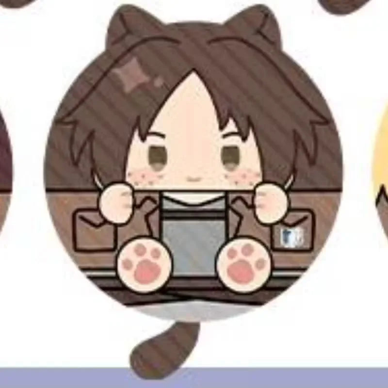 Attack On Titan Cat Ear Plush Pendant Eren Mikasa Armin Levi Anime Keychain Bag Charm Collectible Decor Surprise Gift