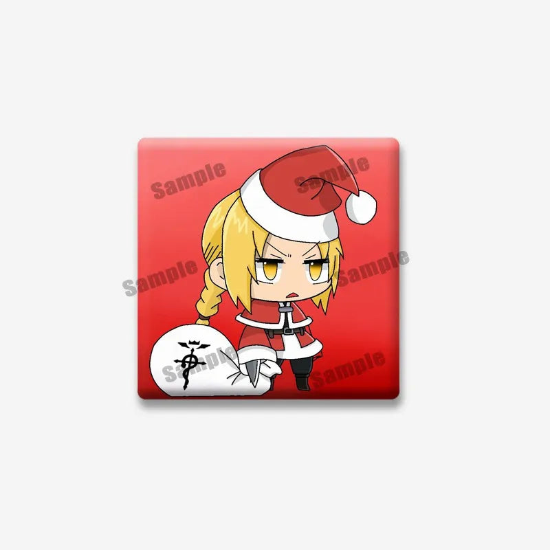 Fullmetal Alchemist Edward Elric Square Pin – Cartoon Enamel