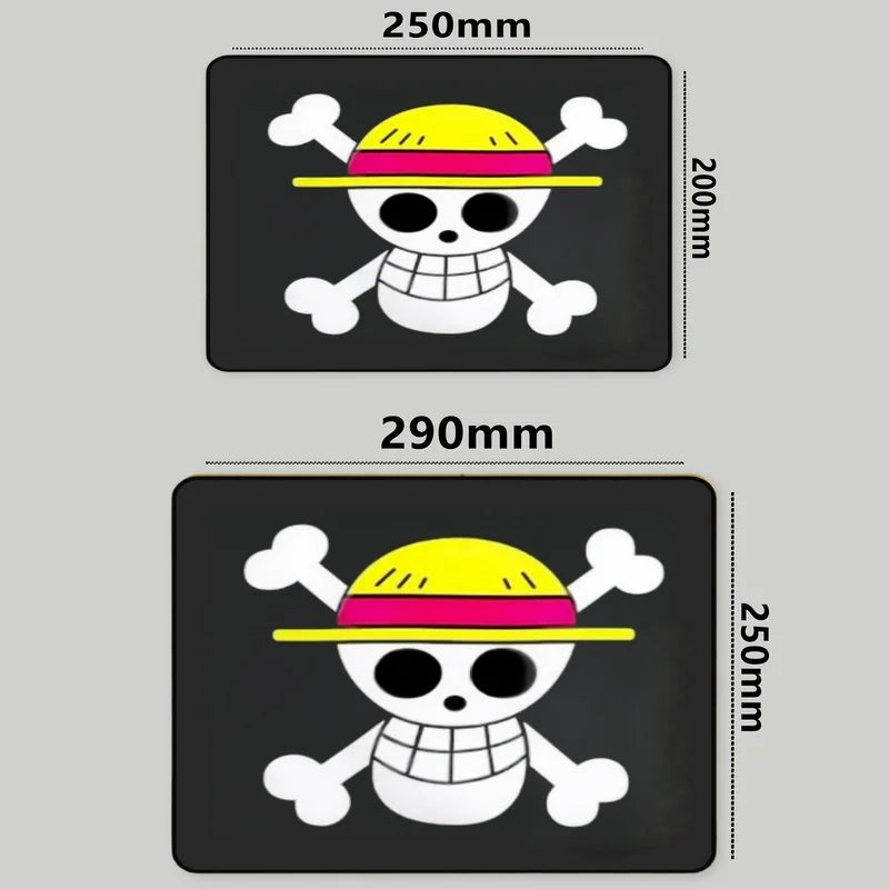 One Piece Cartoon Mouse Pad Monkey D.Luffy Skull One Piece straw hat pirates Trumpet banner Mousepad Desk Mat